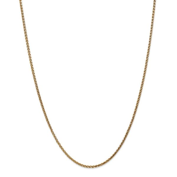 1.8mm, 14k Yellow Gold Diamond Cut Solid Spiga Chain Necklace Hot on Sale