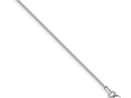 0.9mm, 10k White Gold, Box Chain Anklet or Bracelet For Cheap