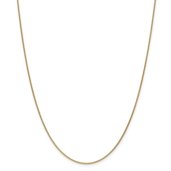 1mm, 14k Yellow Gold Solid Cable Chain Necklace Online