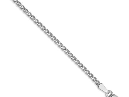 1.8mm, 14k White Gold, Flat Wheat Chain Bracelet, 7 Inch Sale