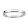 2.25mm Stackable Sterling Silver Semi Rounded Band Sale