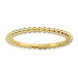 1.5mm 14k Yellow Gold Plated Sterling Silver Stackable Beaded Band Sale