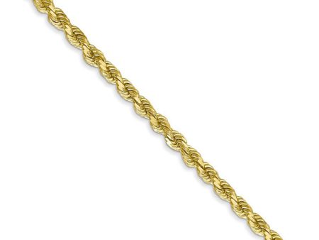 2.75mm 10k Yellow Gold Diamond Cut Solid Rope Chain Necklace Sale