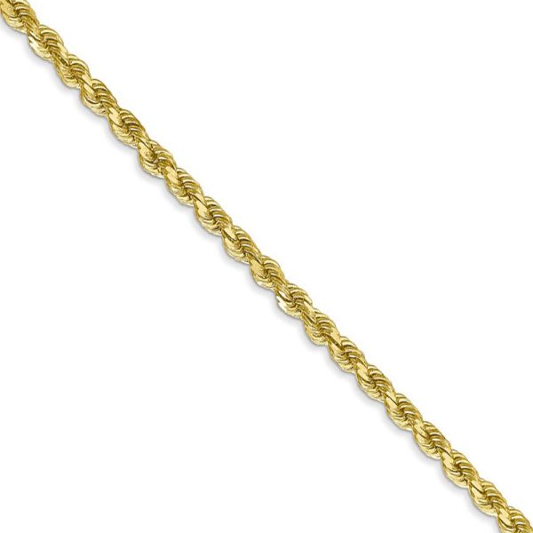 2.75mm 10k Yellow Gold Diamond Cut Solid Rope Chain Necklace Sale