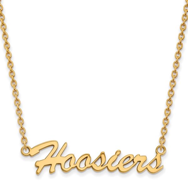 14k Gold Plated Silver Indiana U Medium Pendant Necklace on Sale