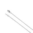 1.5mm, 14k White Gold Solid Loose Rope Chain Necklace Fashion