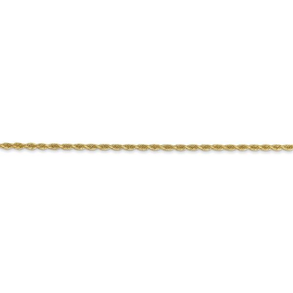 1.5mm 14k Yellow Gold Diamond Cut Solid Rope Chain Bracelet on Sale