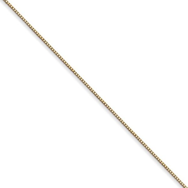 0.5mm, 14k Yellow Gold Solid Box Chain Necklace Online Sale