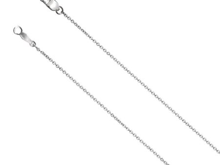 1mm 18k White Gold Solid Cable Chain Lobster Clasp Necklace For Discount