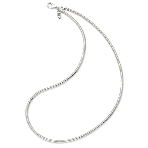 19 Inch Artisan Snake 3mm Necklace for Charms in Silver for 4mm Charms Hot on Sale