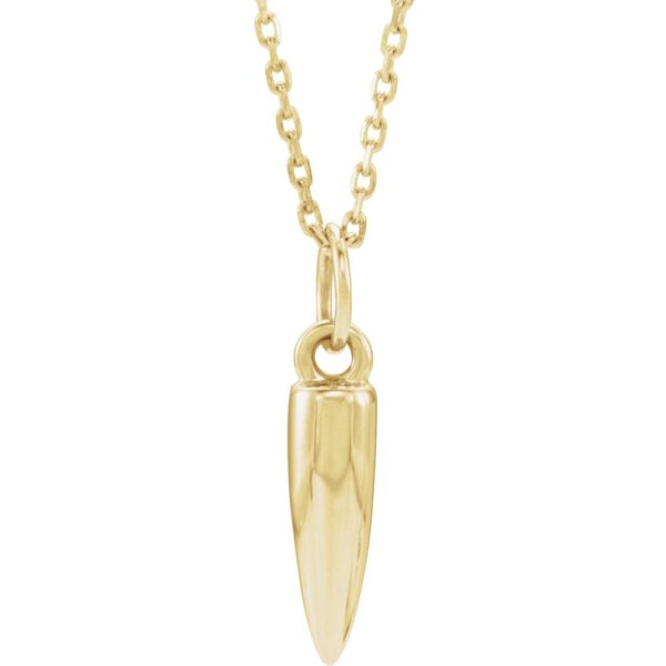 14k Yellow, White or Rose Gold 3D Small Bullet Necklace, 16-18 Inch Online now