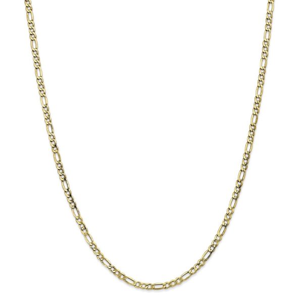 10k Yellow Gold 3.5mm Hollow Figaro Chain Necklace Online now