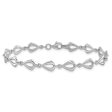 14k White Gold 6mm Polished Fancy Link Chain Bracelet, 7.5 Inch on Sale