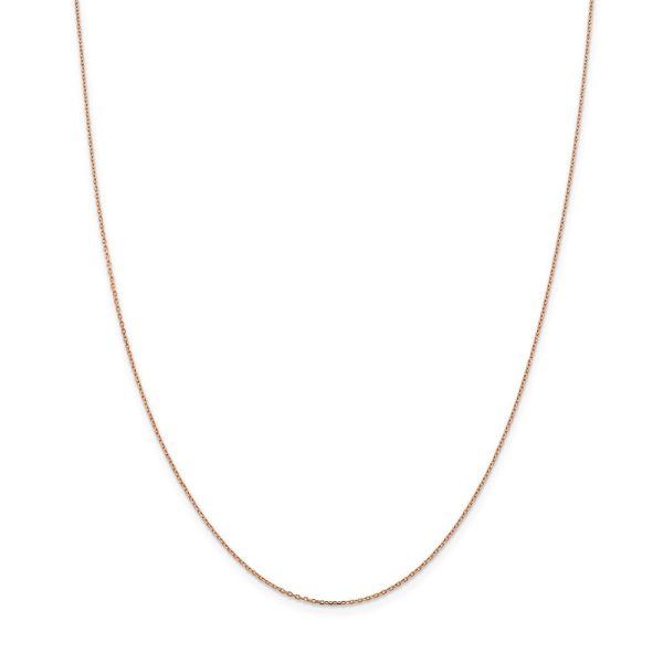 1mm, 14k Rose Gold, Solid Cable Chain Necklace For Cheap