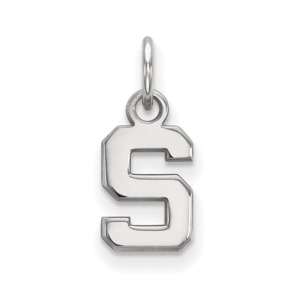 14k White Gold Michigan State XS (Tiny) Initial S Charm or Pendant Sale