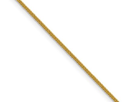 0.8mm 14k Yellow Gold Diamond Cut Square Wheat Chain Necklace Sale