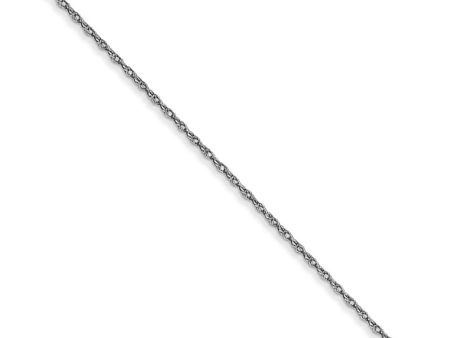 0.5mm, 10k White Gold, Cable Rope Chain Necklace Online Sale