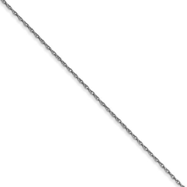 0.5mm, 10k White Gold, Cable Rope Chain Necklace Online Sale