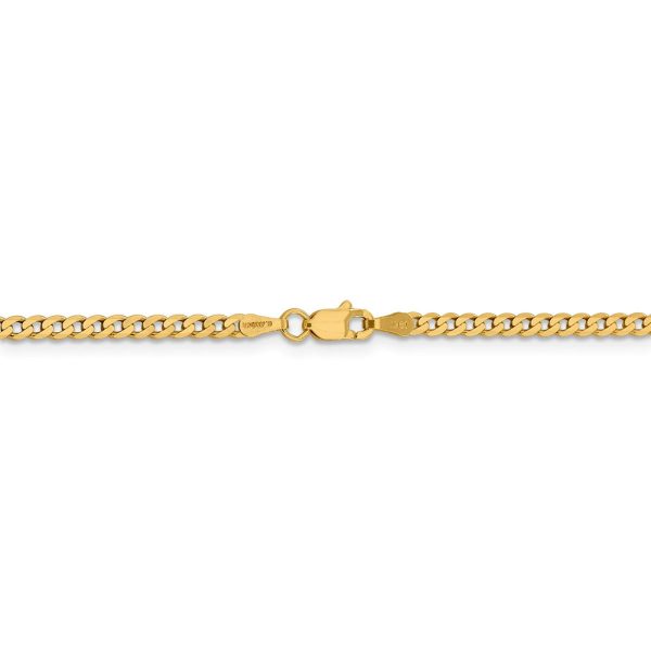 2.25mm 14k Yellow Gold Solid Beveled Curb Chain Necklace Online Hot Sale