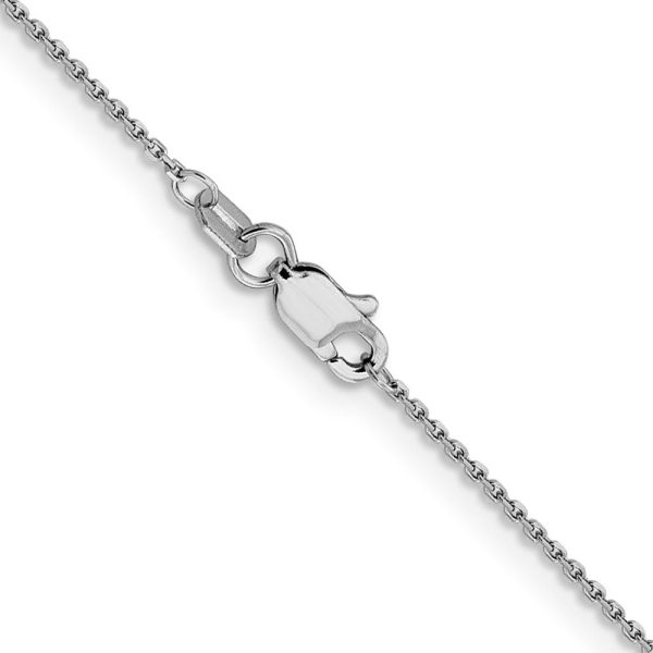 0.9mm 14k White Gold Solid Diamond Cut Cable Chain Necklace Online now