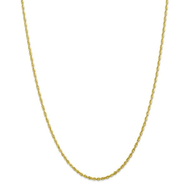 2.25mm, 10k Yellow Gold Lightweight D C Rope Chain Necklace Online now