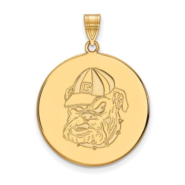 10k Yellow Gold U. of Georgia XL Mascot Disc Pendant Fashion