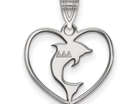 Sterling Silver Delta Delta Delta Heart Pendant Discount