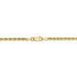 2.75mm 10k Yellow Gold Diamond Cut Solid Rope Chain Necklace Sale