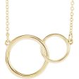 14k White, Yellow or Rose Gold Double Circle Necklace, 16-18 Inch Supply