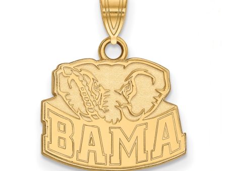 10k Yellow Gold U. of Alabama Small  BAMA  Logo Pendant Discount