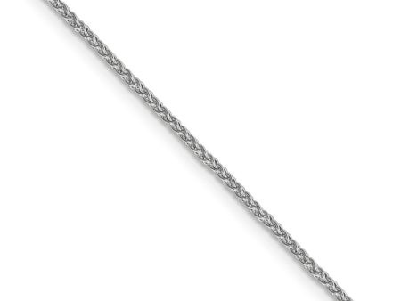 1.5mm 10k White Gold Solid Diamond Cut Wheat Chain Necklace Cheap