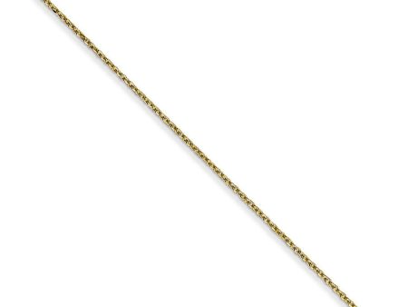 0.6mm 10k Yellow Gold Diamond Cut Solid Cable Chain Necklace For Discount