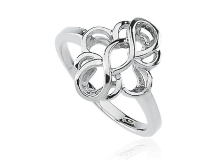 Women s Swirl Ring in 14k White Gold Cheap