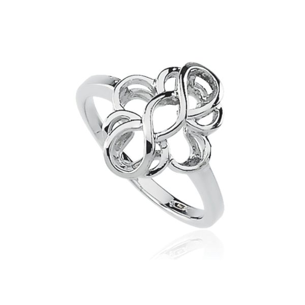 Women s Swirl Ring in 14k White Gold Cheap