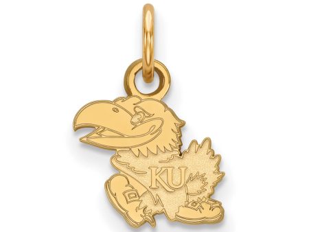 14k Gold Plated Silver U. of Kansas XS (Tiny) Mascot Charm or Pendant For Discount