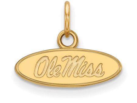 14k Gold Plated Silver U. of Mississippi XS (Tiny) Oval Ole Miss Charm Online