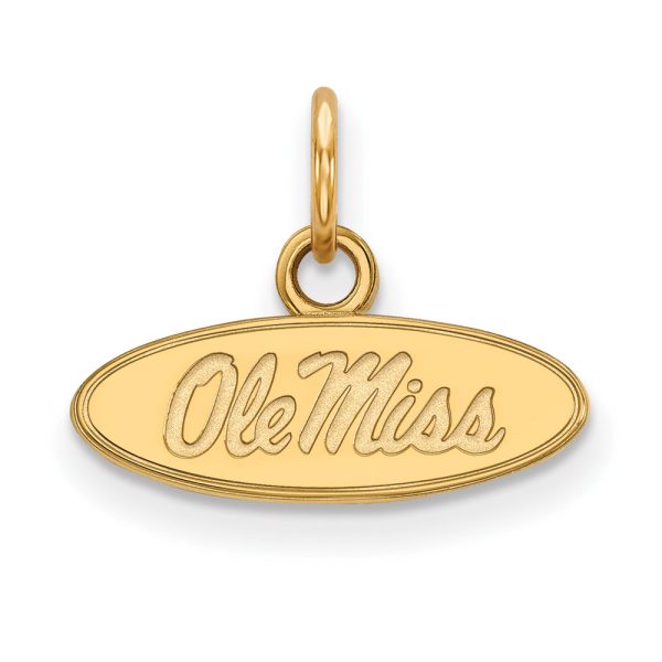 14k Gold Plated Silver U. of Mississippi XS (Tiny) Oval Ole Miss Charm Online