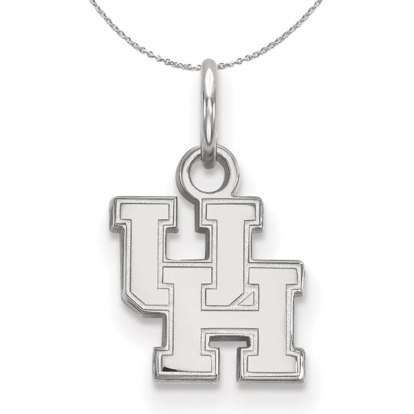 Sterling Silver U. of Houston XS (Tiny)  UH  Pendant Necklace For Discount