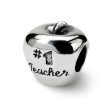 Sterling Silver #1 Teacher Apple Bead Charm Hot on Sale