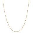 1mm 14k Yellow Gold Diamond Cut Round Wheat Chain Necklace Cheap