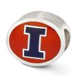 Sterling Silver & Enamel University of Illinois Collegiate Bead Charm Online Hot Sale