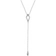 14k Yellow, White or Rose Gold Rhombus Y-Drop Necklace, 16-18 Inch Sale