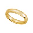 4mm Domed Comfort Fit Wedding Band in 14k Yellow Gold For Sale