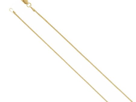 14k Yellow Gold 1mm Round Solid Box Chain Necklace Fashion