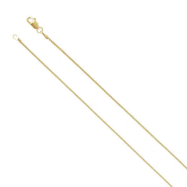 14k Yellow Gold 1mm Round Solid Box Chain Necklace Fashion