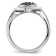 1 4 Ctw Champagne Diamond 14mm Heart Sterling Silver Ring Online Sale