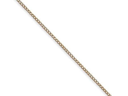 0.5mm, 14k Yellow Gold, Curb Chain Necklace on Sale