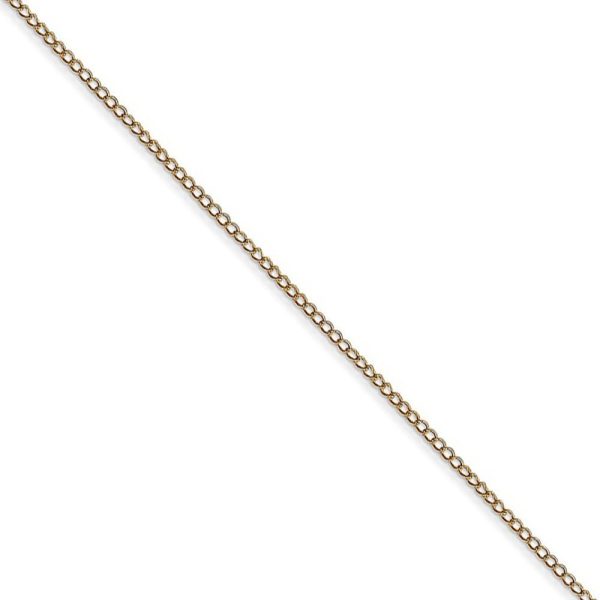 0.5mm, 14k Yellow Gold, Curb Chain Necklace on Sale