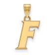 14k Gold Plated Silver U. of Florida Small Initial F Pendant For Discount