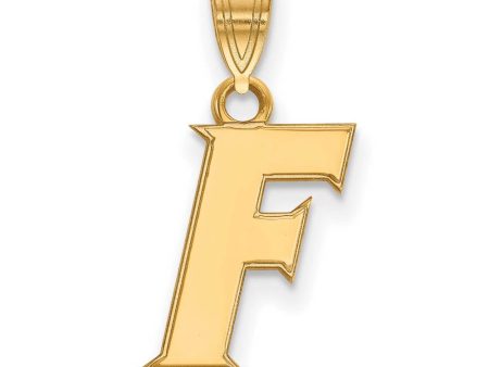 14k Gold Plated Silver U. of Florida Small Initial F Pendant For Discount